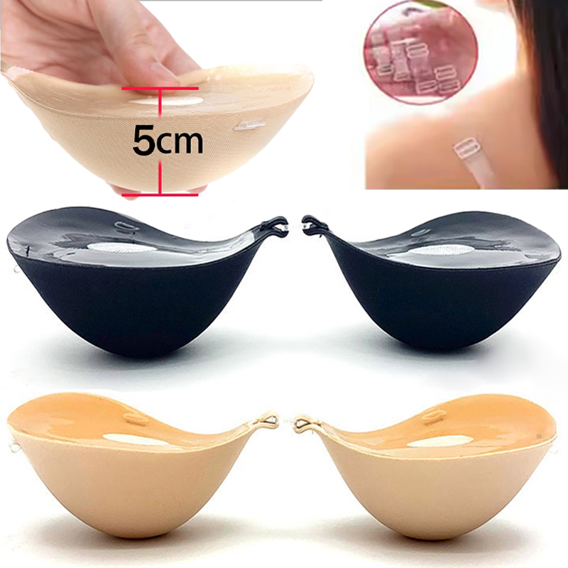 Strapless Bra Adhesive - 5 センチメートル肥厚胸ステッカー目に見えないシリコーンブラジャー女性のためのシリコンプッシュアップリフトシリコンブラジャー防水乳首テープステッカー