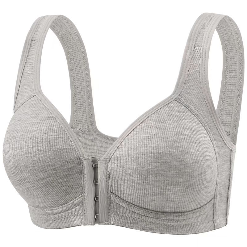 Underwire Bra Padded - プラスサイズ フロントクロージャー ワイヤレスブラ フルカバレッジサポートブラ 年配女性向け 快適なノンワイヤーブラ