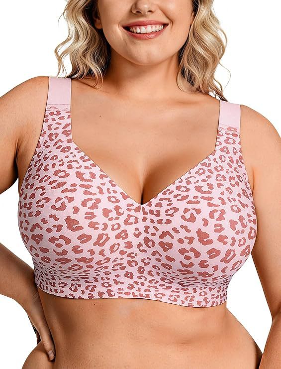 Underwire Bra Padded - プラスサイズ ワイヤレス ジェリーブラ レディース サポート力のあるシームレス フルカバー
