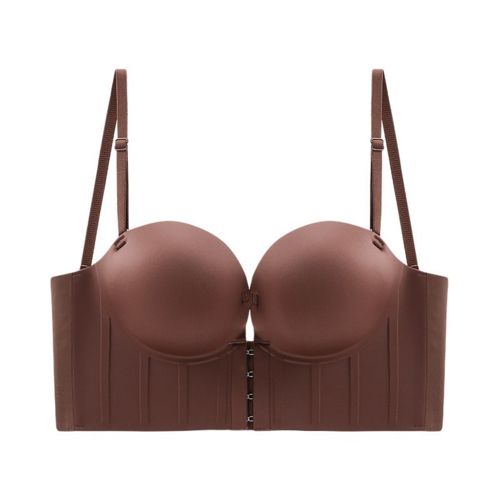 Underwire Bra Padded - スタイリッシュビューティーUバックプッシュアップブラジャー、垂れ防止下着、厚手パッド入りブラジャー、ギャザー入り見えないワイヤレスブラ、ウェディング用