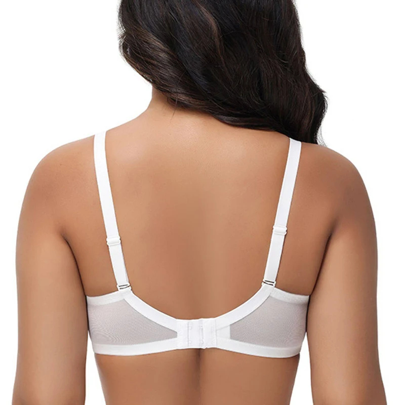 プラスサイズ女性用メッシュサポートミニマイザーブラ、ノンパッ - Underwire Bra Padded のレビューと価格