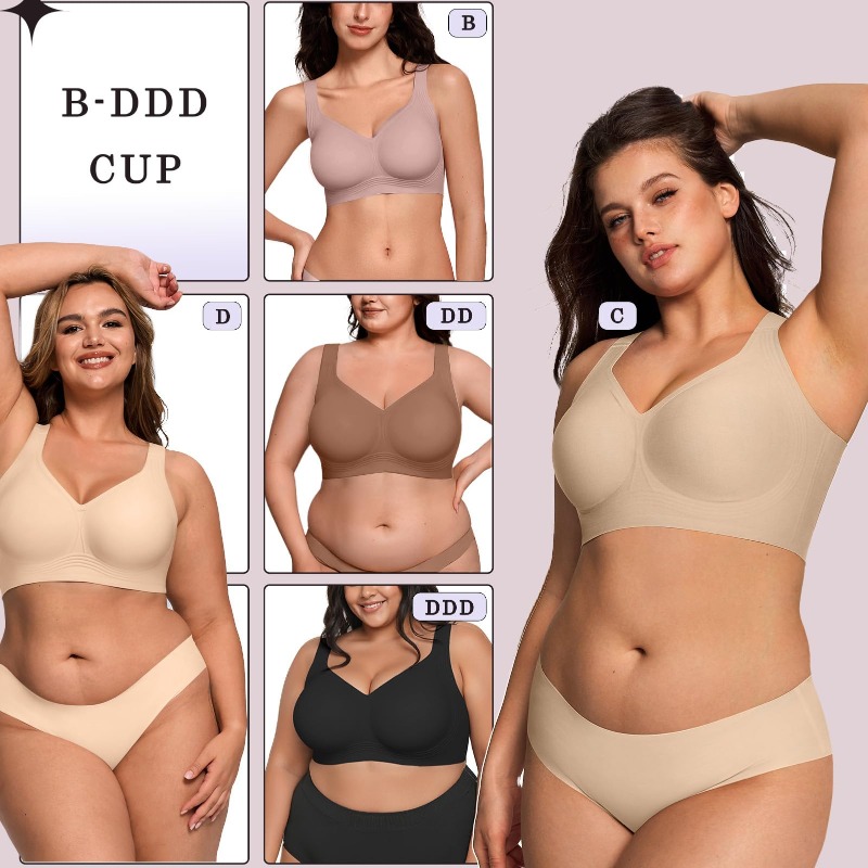 プラスサイズ ワイヤレス ジェリーブラ レディース サポート - Underwire Bra Padded のレビューと価格