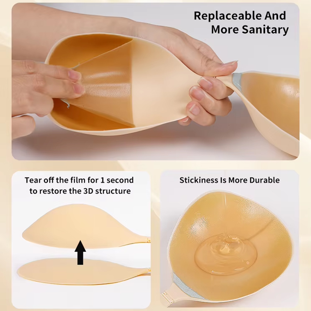 バストアップシリコンスティックオンブラ、交換可能な粘着式ステ - Backless Bra Sticky のレビューと価格