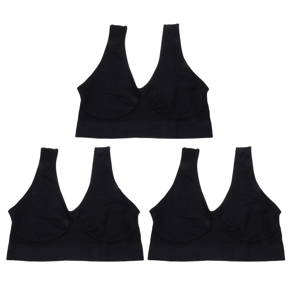 3枚組 ヨガスポーツブラ シームレス ソフト ワイヤーレス  - Wirefree Bra Comfort のレビューと価格
