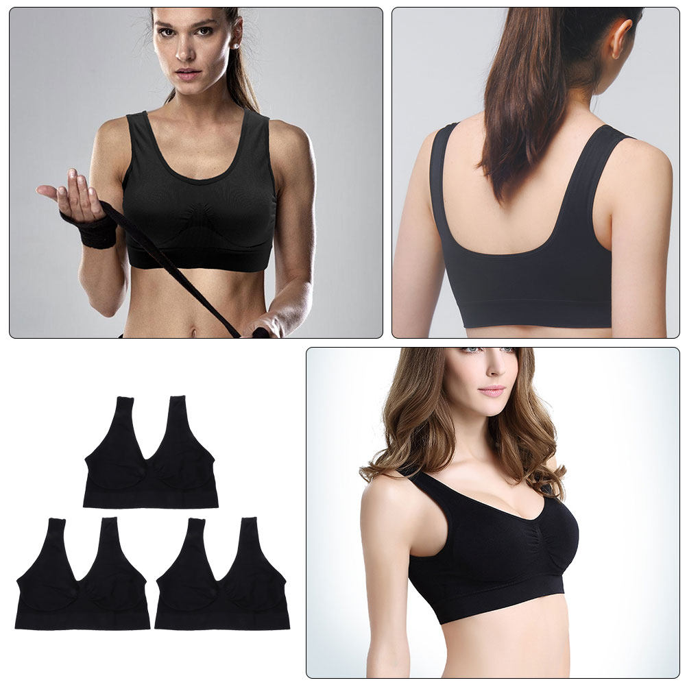 3枚組 ヨガスポーツブラ シームレス ソフト ワイヤーレス  - Wirefree Bra Comfort のレビューと価格