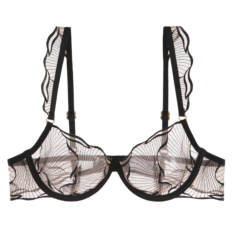エレガントなフランス製ミニマイザーブラ、繊細な刺繍レース、大 - Full Coverage Bra のレビューと価格