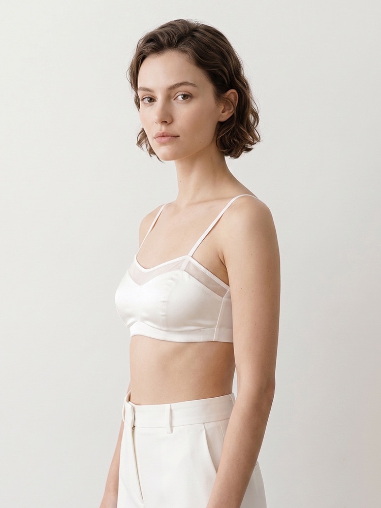 バードツリー、19MM 93%リアルシルク 7%スパンデック - Sheer Mesh Bra のレビューと価格